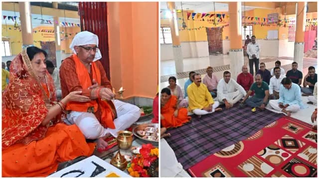 Sonbhadra News: एनटीपीसी रिहंदेश्वर धाम में विधि-विधान से हुई घटस्थापना, परियोजना प्रमुख संजय असाटी ने की पूजा-अर्चना.
