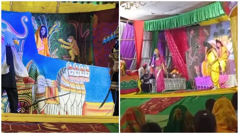 Sonbhadra News: सहगोड़ा रामलीला में शूर्पणखा नासिका छेदन से सीता हरण तक की लीलाओं का मंचन.