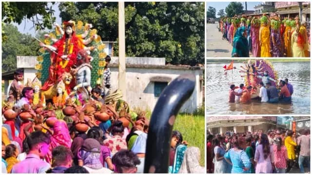 Sonbhadra News: बभनी में नम आंखों से मां दुर्गा को दी विदाई, असनहर और सहगोड़ा में गूंजे जयकारे.