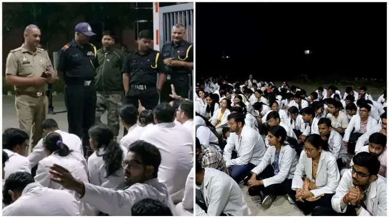 Sonbhadra News: मेडिकल कॉलेज में सेकड़ों छात्रों का धरना, नए नियमों पर प्राचार्य ने दी सफाई.