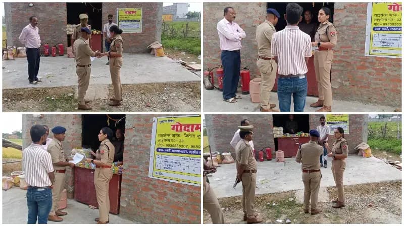 Sonbhadra News: राबर्ट्सगंज कोतवाली क्षेत्र में पटाखा भंडारण स्थलों का निरीक्षण, एएसपी मुख्यालय मेविस टॉक का शख्त निर्देश.
