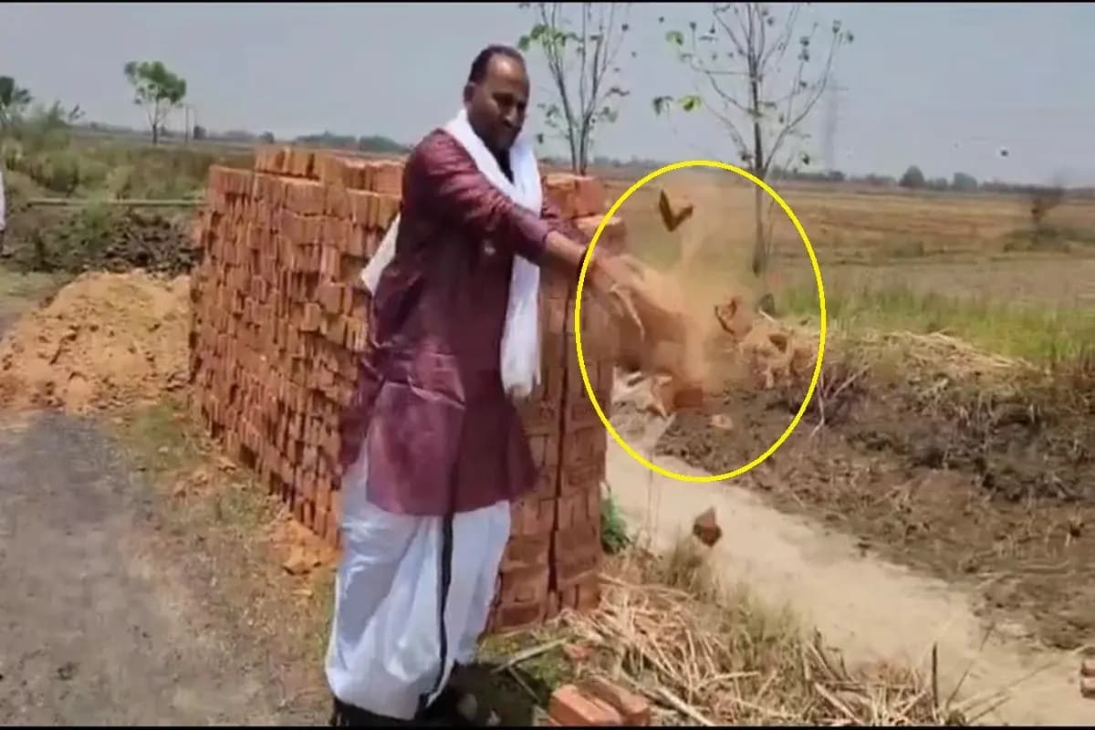 Chandauli News: दोयम दर्जे की ईंट का इस्तेमाल देख भड़के पूर्व सपा विधायक, लगाया आरोप, भ्रष्टाचार की भेंट चढ़ी नहर पक्कीकरण परियोजना.
