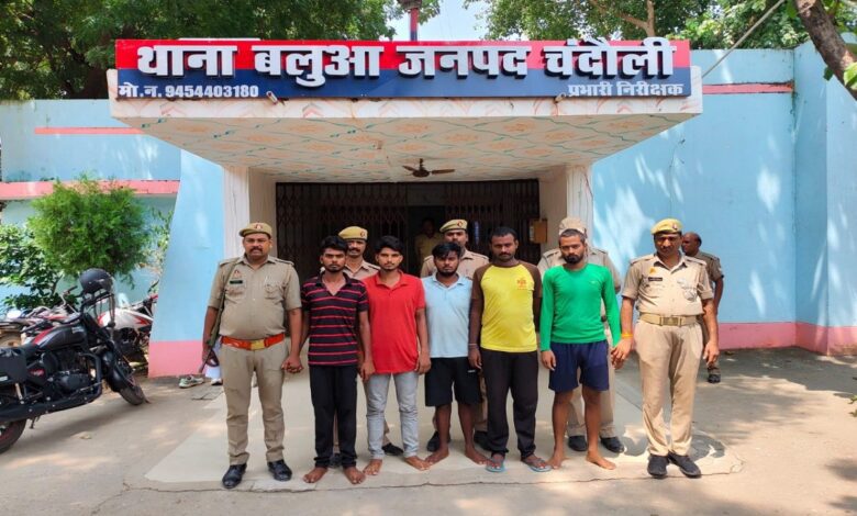 बलुआ पुलिस की गिरफ्त में पांचो अन्तर्राज्यीय गोवंश तस्कर