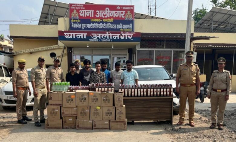 अलीनगर पुलिस की गिरफ्त में शराब तस्कर और बरामद शराब