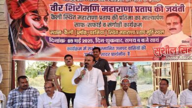 उपस्थित लोगों को सम्बोधित करते सैयदराजा बीजेपी विधायक सुशील सिंह