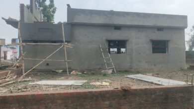 एवती गांव में बन रही निर्माणाधीन चर्च