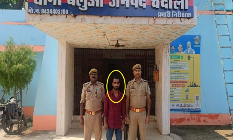 बलुआ थाने में गिरफ्तार युवक